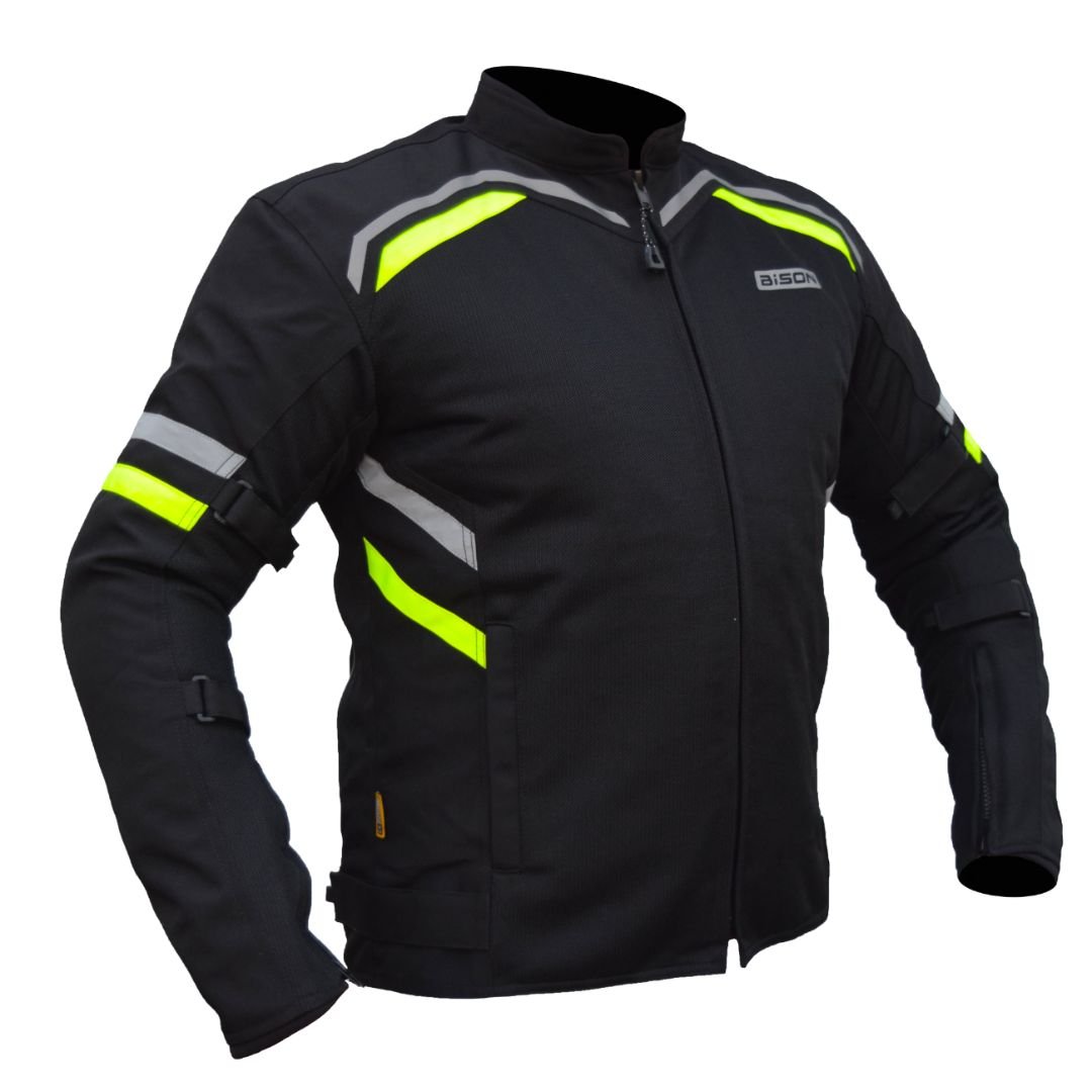 BISON RAPTOR V.2 – BLACK HI-VIZ GREEN JACKET - Image 3