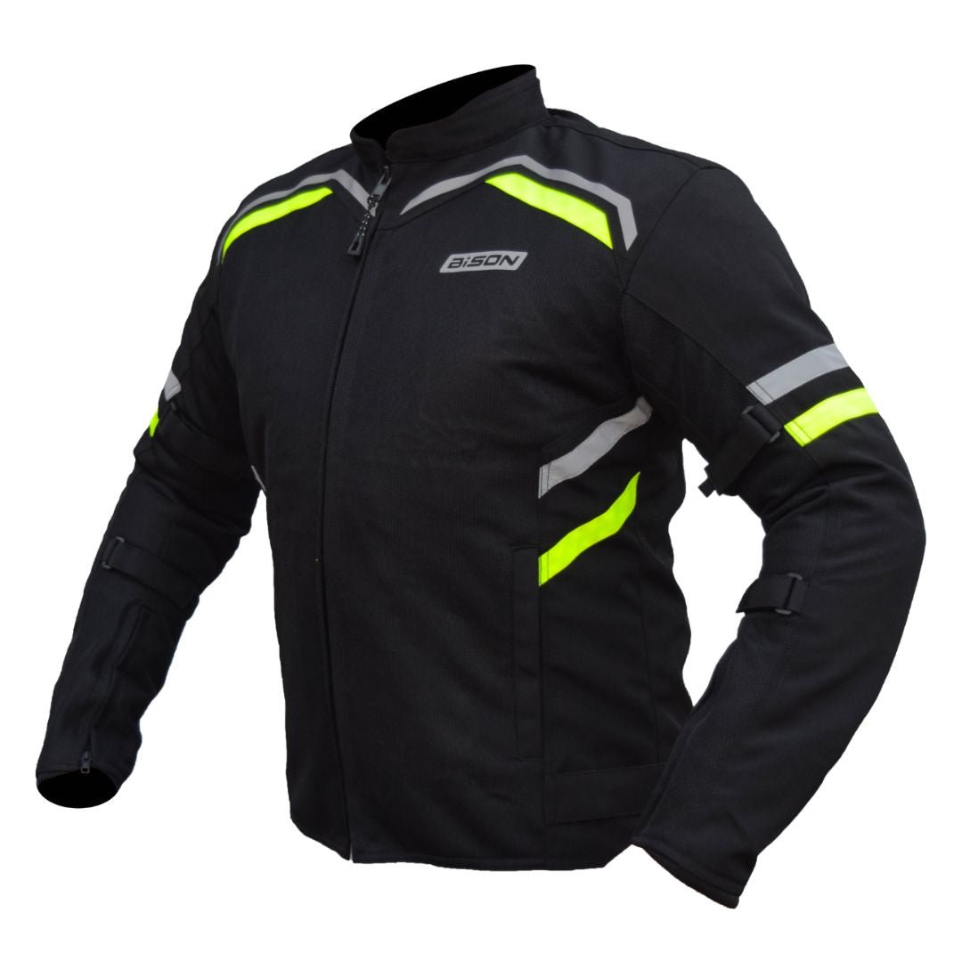 BISON RAPTOR V.2 – BLACK HI-VIZ GREEN JACKET - Image 4