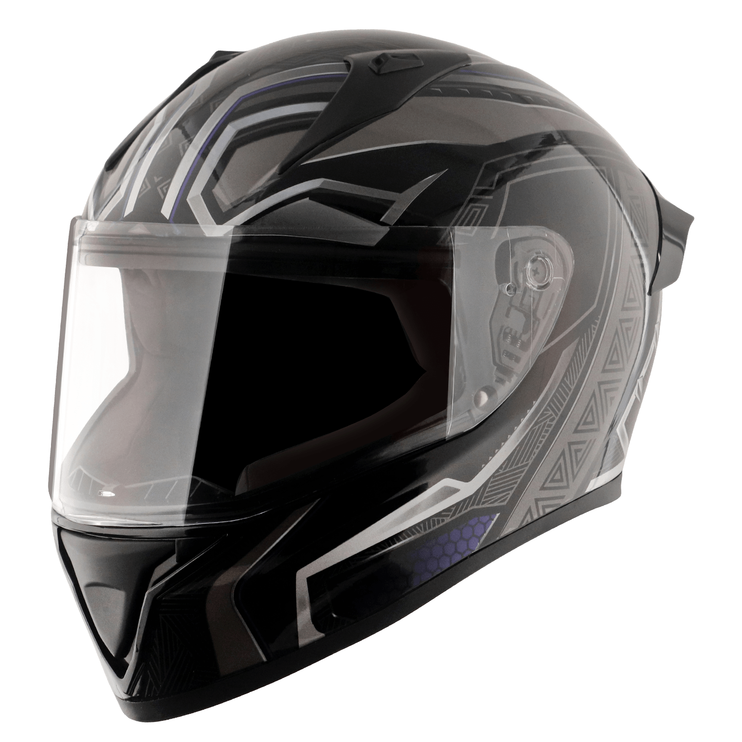 Bolt Marvel Black Panther Edition Helmet - Black Silver - Image 2