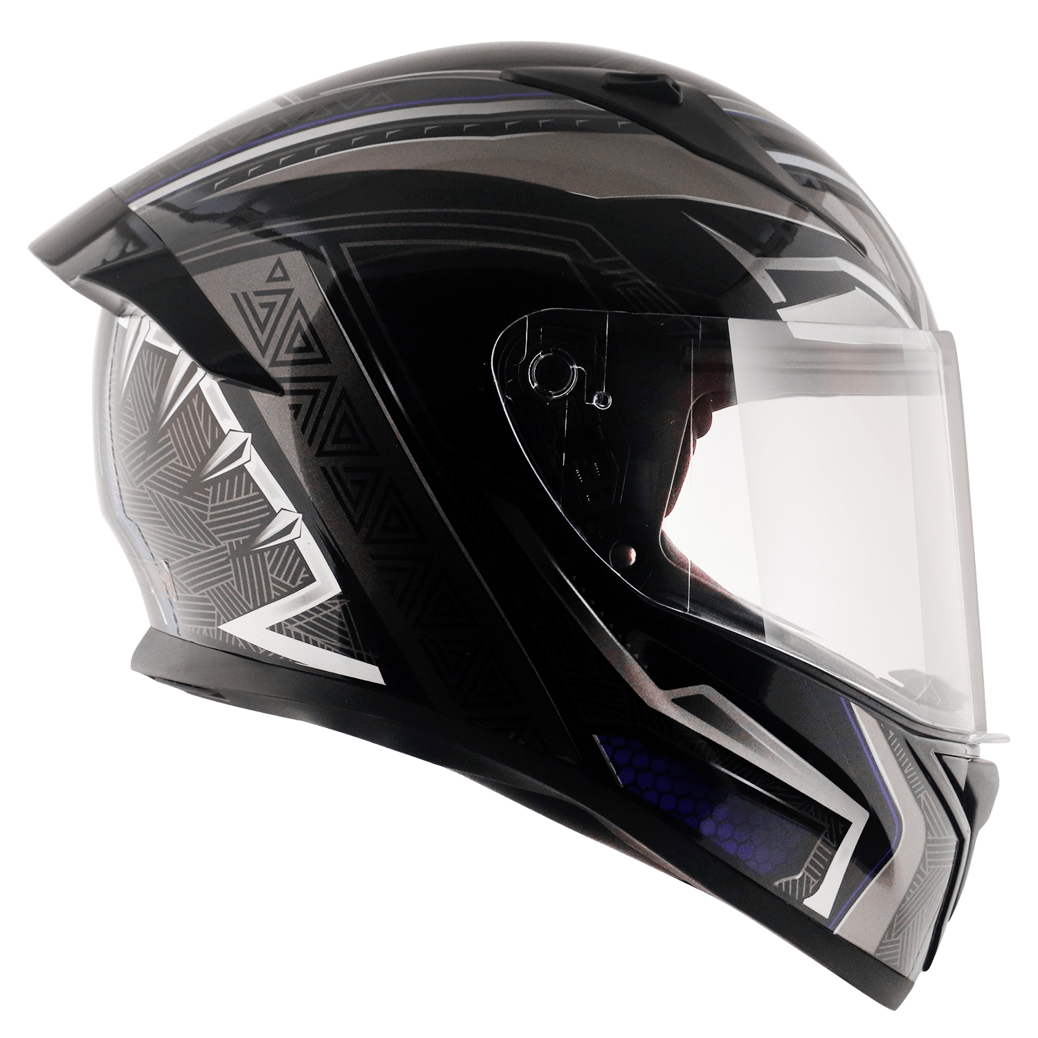 Bolt Marvel Black Panther Edition Helmet - Black Silver - Image 4