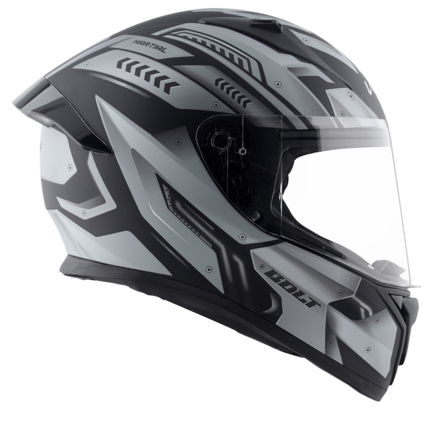 Bolt Martial Helmet - Dull Black Grey - Image 4