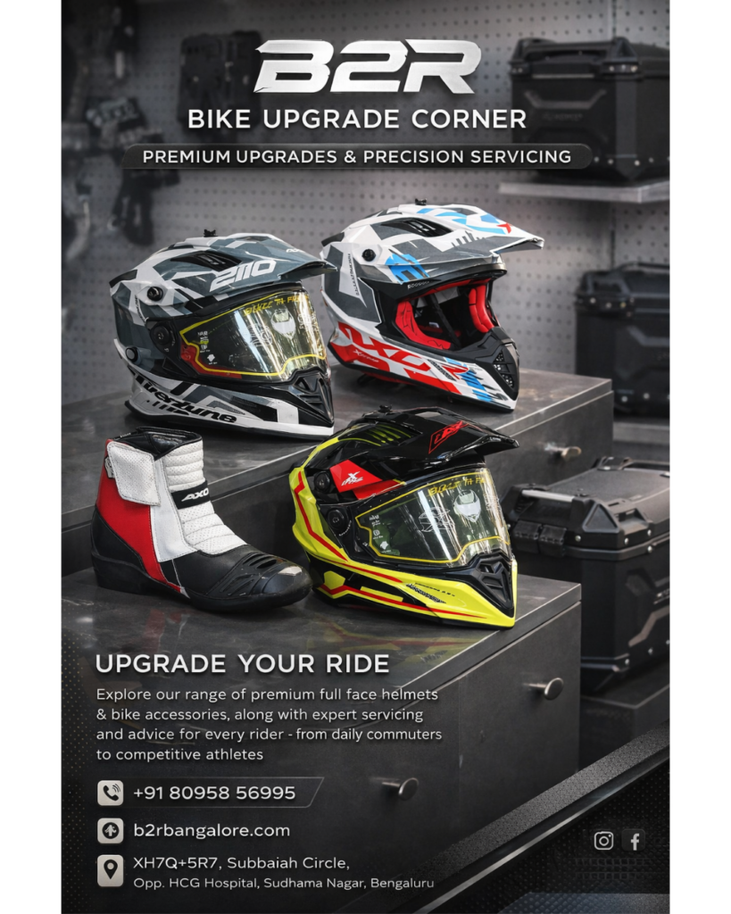 Premium helmet and armoured top box shop in JC Road and Lalbagh Bangalore – B2R bike accessories