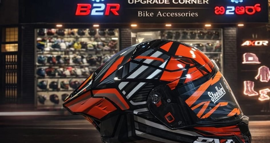 Premium bike helmet shop in JC Road and Lalbagh Bangalore featuring high-quality riding helmets at B2R